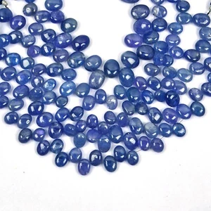 Piedra preciosa de tanzanita natural forma ovalada cuentas lisas 8 pulgadas hebra boda regalo - Imagen 1 de 4