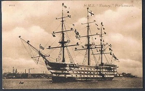 VALENTINES POSTCARD HMS VICTORY PORTSMOUTH C1912 image is pre 1895 JV No 19212 - Picture 1 of 2