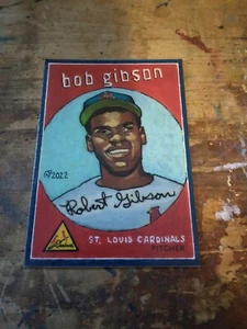 Baseball Art Card Print of Bob Gibson 1959 Rookie Card - Picture 1 of 2