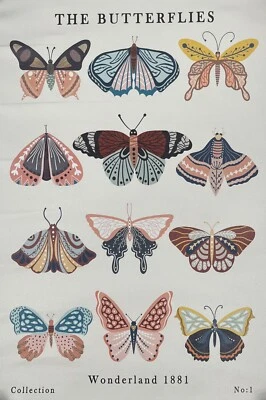 Póster impreso mariposas vintage póster sin marco decoración mariposas país de las maravillas 1881 Foto 1 de 4