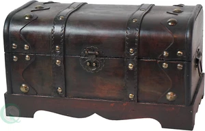 Small Pirate Style Wooden Treasure Chest - Bild 1 von 2