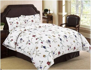 Tribeca Living Flannel Floral Garden Printed 170 GSM Duvet Cover Set, Queen M... - Picture 1 of 2