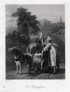 Die Herzensfrage. Originaler Stahlstich; von Heawood um 1850 - Bild 1 von 1