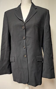 Chaqueta Blazer Piazza Sempione Negra Rayas Negras Hecha en Italia Talla 44 (10) - Imagen 1 de 7