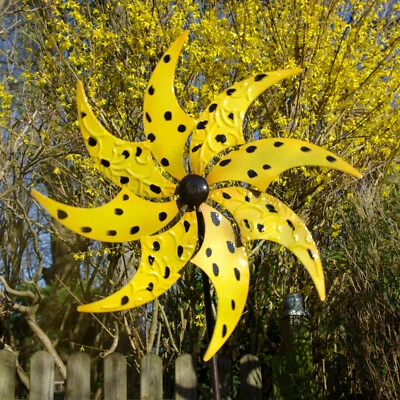 Windrad groß Metall Vintage Gartendeko Windspiel Windmühle Garten Landhaus Deko - Bild 1 von 4