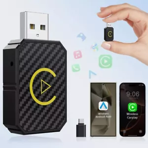 USB Wireless CarPlay Adapter For iPhone Apple Wireless Dongle Plug &Play Black - Picture 1 of 10