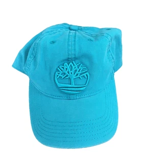 NWT Timberland Strapback Blue Baseball Hat Cap Logo Canvas - Picture 1 of 5