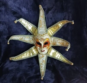 Große venezianische Maske Grusel Narr Karneval Maskerade Vollgesicht Wanddeko - Bild 1 von 13
