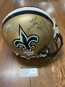 Marques Colston Full Size Helmet Autograph New Orleans Saints Grace Sports