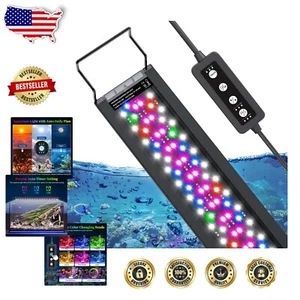Smart Aquarium Lighting with Timer, Adjustable Brightness & 26W for 30-36" Tanks - Picture 1 of 9