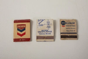 Lotto 3 libri fiammiferi (B4D-1) Chevron Standard Oil (JSF6) RPM Pioche Caliente Nevada - Foto 1 di 4