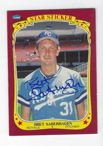 Autogramm Bret Saberhagen Kansas City Royals 1986 Fleer Sticker #103 - COA - Bild 1 von 1