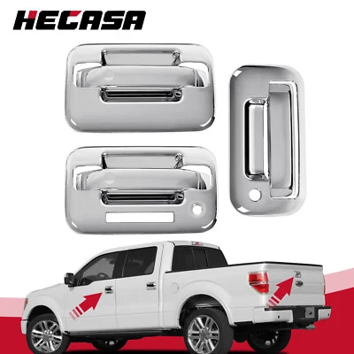 For 2004-2014 Ford F-150 F150 Chrome 2 Door Handle + Tailgate Handle Covers Foto 1 de 4