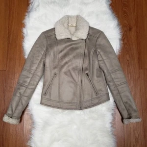 Hollister braune Damen-Kunstwildleder-Fell gefüttert süß warm Winterjacke - Gr. XS - Bild 1 von 6