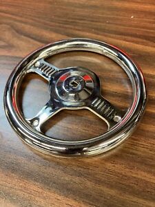  PEDAL CAR REPLACEMENT CHROME THREE  SPOKE STEERING WHEEL MURRAY