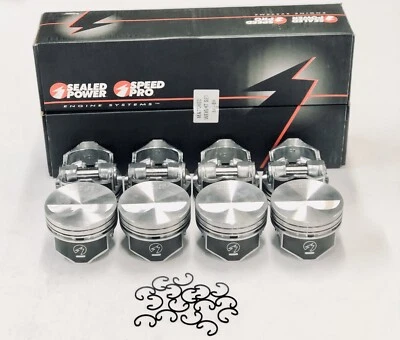 Speed Pro Small Block Chevy 350 Flat Top Pistons +.030 5.7" Hypereutectic SBC - Image 1 of 3