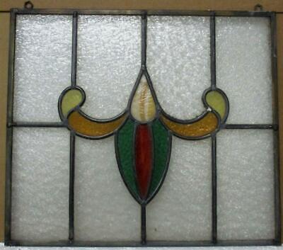 OLD ENGLISH LEADED STAINED GLASS WINDOW Unframed W Hooks Abstract 17.5  X 15.25  • 228.40$