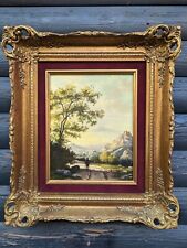 SMALL FRAMED VINTAGE or ANTIQUE OIL PAINTING  
