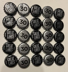 Lot of 400+ Great Lakes Brewing Black Silver 30 Beer Bottle Caps Cleveland Ohio - Picture 1 of 7