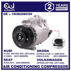 AIR CON A/C COMPRESSOR PUMP FOR VW GOLF ALLTRACK MK5 MK6 MK7 PASSAT SCIROCCO - Picture 1 of 9