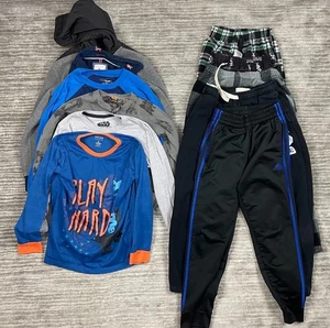 Lot of 11 Boys Clothes 8 Yr Old Pants Long Sleeve Nike Adidas etc+ - Picture 1 of 8
