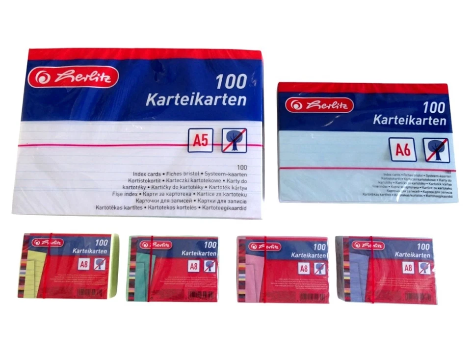 Karteikarten DIN A4 - A8 verschiedene Farben - Bild 1 von 1