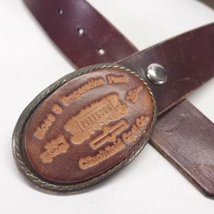 Clinchfield Coal Co Leather Belt 32 34 Buckle Mining Mine Pitston PA Brown - Picture 1 of 12