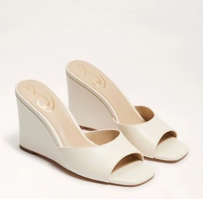 SANDALIAS DE CUÑA DE CUERO MERRICK MARFIL SAM EDELMAN Foto 1 de 4