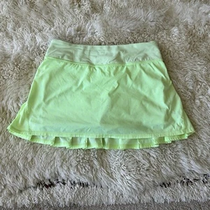 Lululemon Skort Größe 4 Highlight gelb hell neon Plissee gepunktet Shorts Rock - Bild 1 von 3