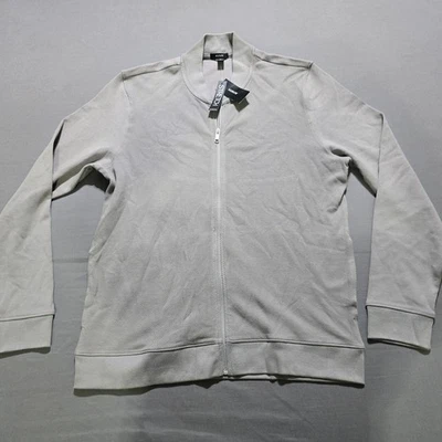 Alfani Hombre Grande Chaqueta Bomber Piqué Tejido Tormenta Gris Cremallera Suéter Cárdigan Nuevo Foto 1 de 4