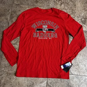 Wisconsin Badgers Long Sleeve T-Shirt Men’s Large Red NWT NCAA - Picture 1 of 6