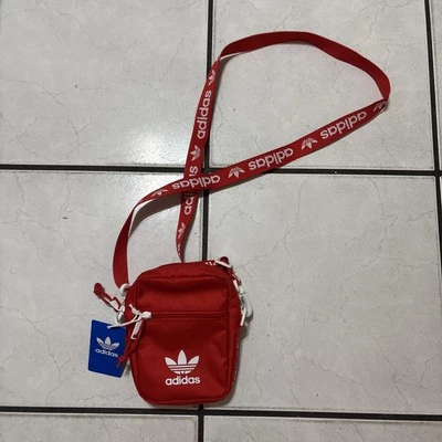 Adidas Originals Red Unisex Festival Crossbody Bag - Red/White VTG EXCELLENT  - Image 1 of 2