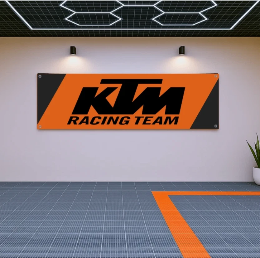 KTM Racing Team Flag Banner 71x24 Polyester Garage Outdoor Decors - Image 1 of 1