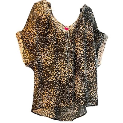 Poncho de encubrimiento de trajes de baño transparentes con estampado de leopardo de playa Victoria's Secret OS NUEVO Foto 1 de 4