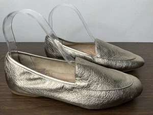 New Birdies Size 7.5 Gold Leather Flats Vesper - Picture 1 of 11