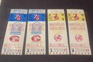 Juego completo de talones de boletos de la Serie Mundial 1976 juegos 1-4 Rojos barrido Yankees - Imagen 1 de 13