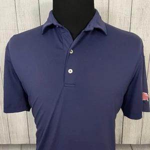 Johnnie-O Men's Large Blue USA American Flag July 4th Short Sleeve Golf Polo - Picture 1 of 8
