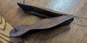 Antique Ice Skates Appear to be Hand Carved 11" - Picture 1 of 5