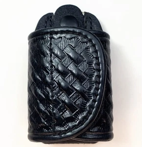 Estuche para llaves silencioso vintage Don Hume S504 cesta negra cinturón de cuero - Imagen 1 de 8