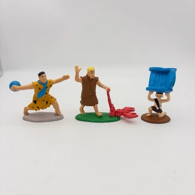 Lote de 3 bonecos vintage dos anos 90 filme Flintstones Fred, Barney Rubble, Bamm Bamm - Imagem 1 de 4