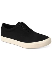 SUN STONE Mens Black Eyelets Faux Look Trey Platform Slip On Sneakers Shoes 8 M - Picture 1 of 3