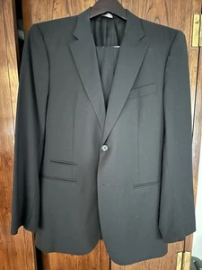 Traje de lana Jil Sander negro a medida, un solo pecho, talla US 38R - Imagen 1 de 13
