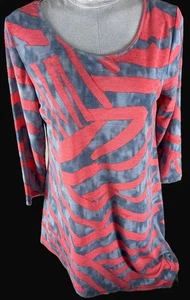 Túnica para mujer Clara SunWoo rosa melocotón y gris manga 3/4 dobladillo asimétrico talla M - Imagen 1 de 9