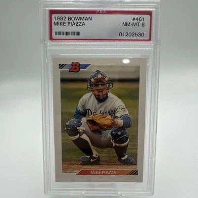 Bowman Mike Piazza RC #461 1992 PSA 8 casi nuevo-como nuevo patio Foto 1 de 2