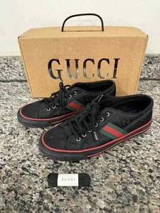 Gucci 1977 Scarpe da Ginnastica Tennis Nero GG Monogram US 11 SPB-TS 350496 - Foto 1 di 14