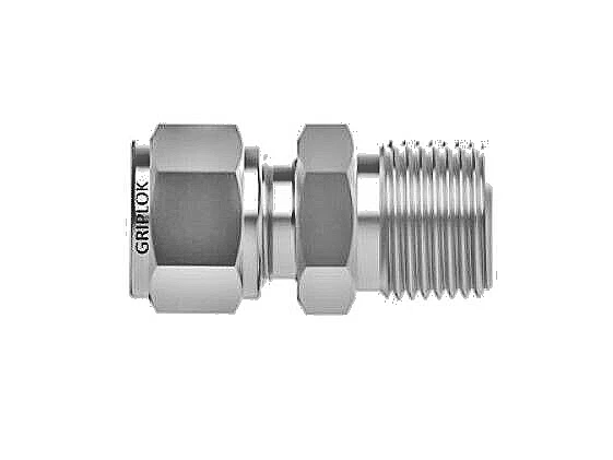 1/4" Tube x 3/8" MNPT  316s  Straight Fitting SSP Griplok  ISSG4MC6 - Image 1 of 2