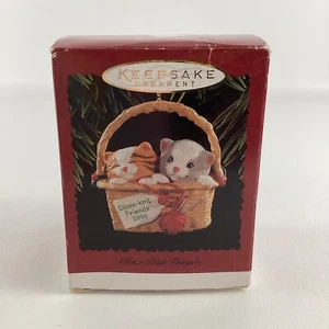 Hallmark Keepsake Christmas Tree Ornament Close Knit Friends Kitty Basket 1996 - Picture 1 of 6