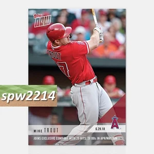 2018 Topps Now Mike Trout #383 - 25 hits, 20 BBs en cada uno de los primeros tres meses - Imagen 1 de 1