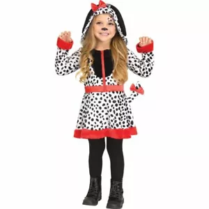 Child Toddler Spotted Dalmatian Red Hooded Dress Girls Halloween Costume 24mo-6x - Picture 1 of 2
