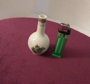 Famille Rose" Porcelain Small Bottle/ Vase Poetry Bottle 3 1/2" - Picture 1 of 4